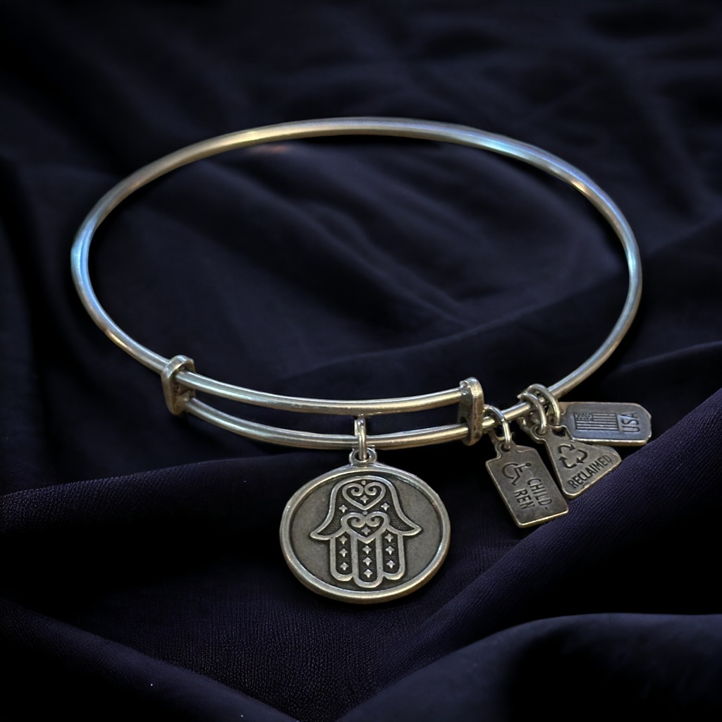 Wind & Fire Hamsa Hand Expandable Bangle Charm Bracelet